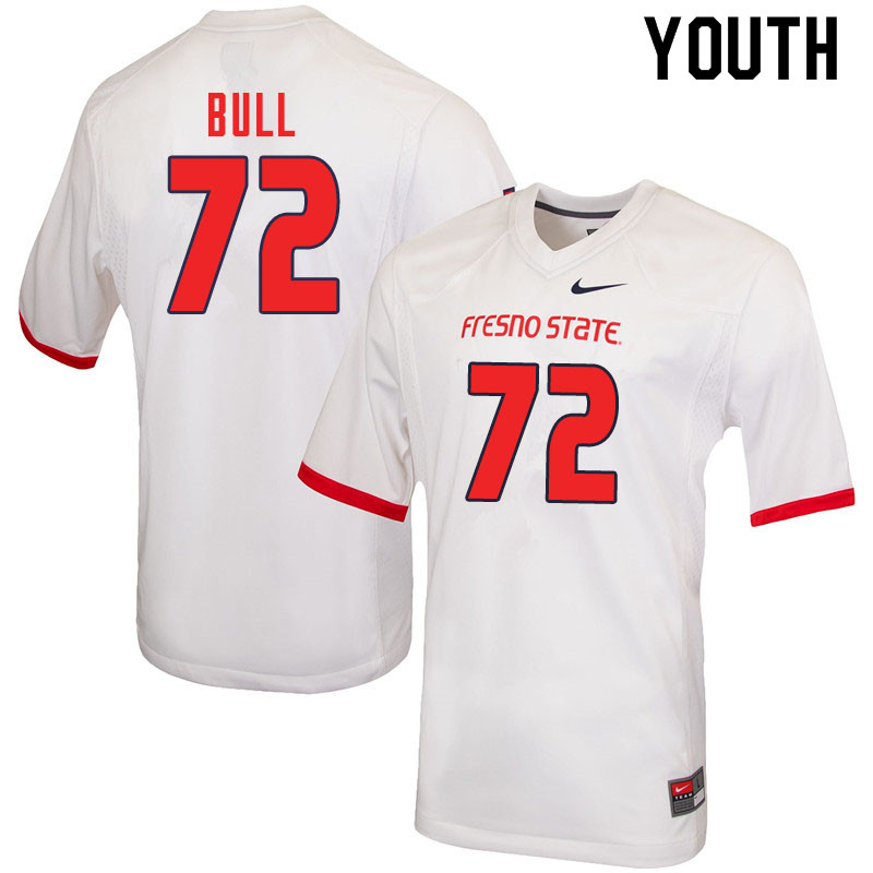 Youth #72 Dontae Bull Fresno State Bulldogs College Football Jerseys Sale-White